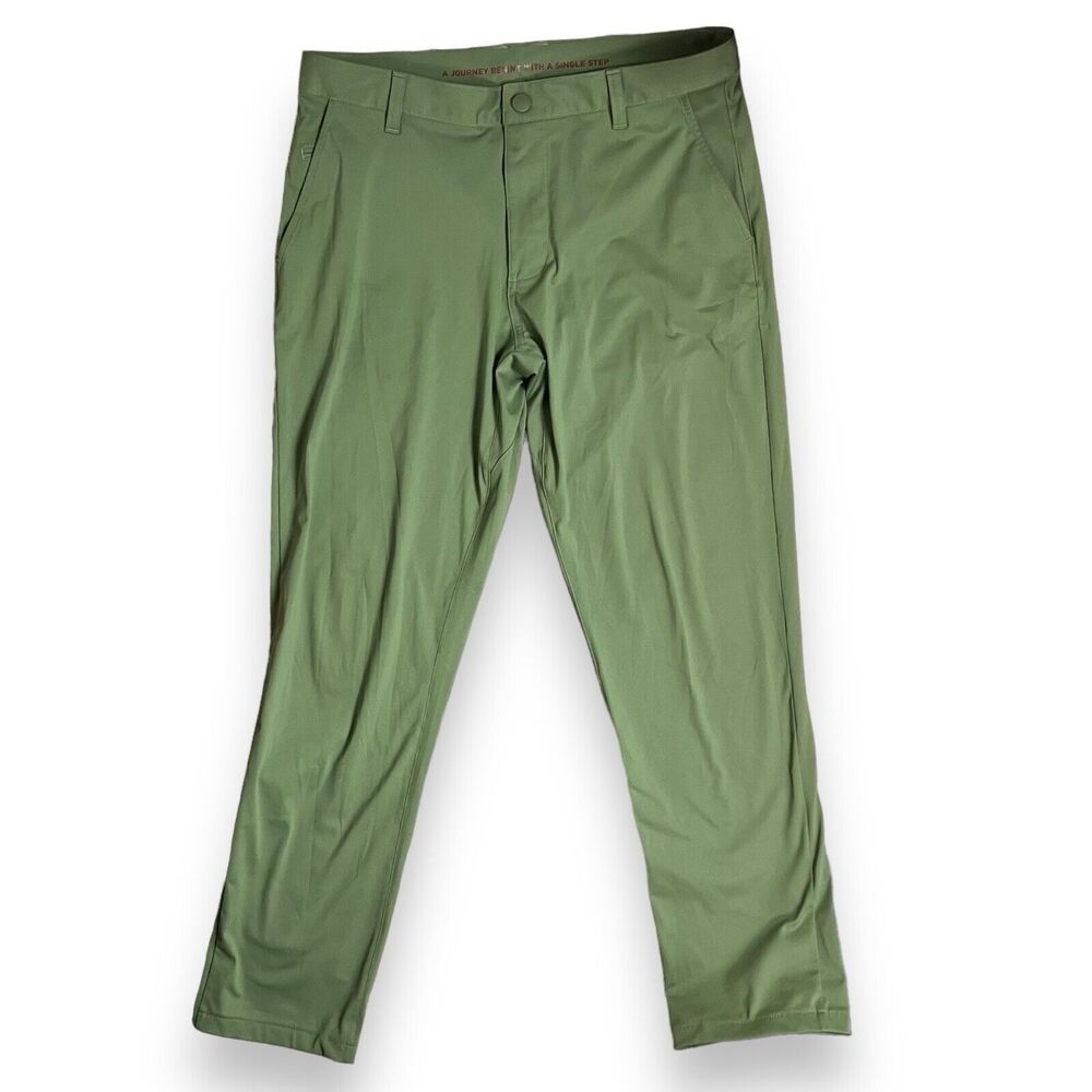 Rhone Pants Mens 32x29 Green Commuter Slim Workwear Career Everyday Traveler